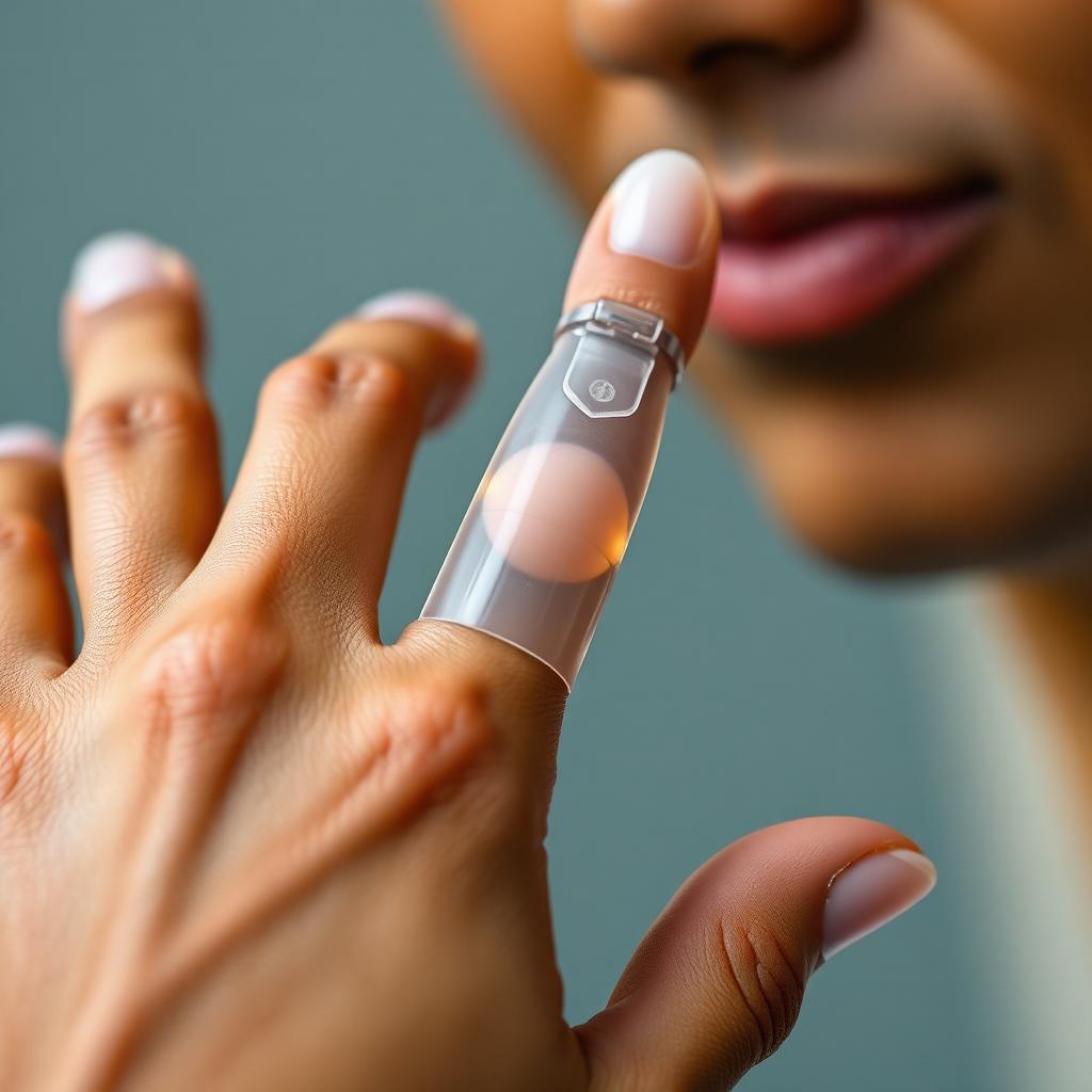 Realistic silicone finger prosthesis worn by Indian patient