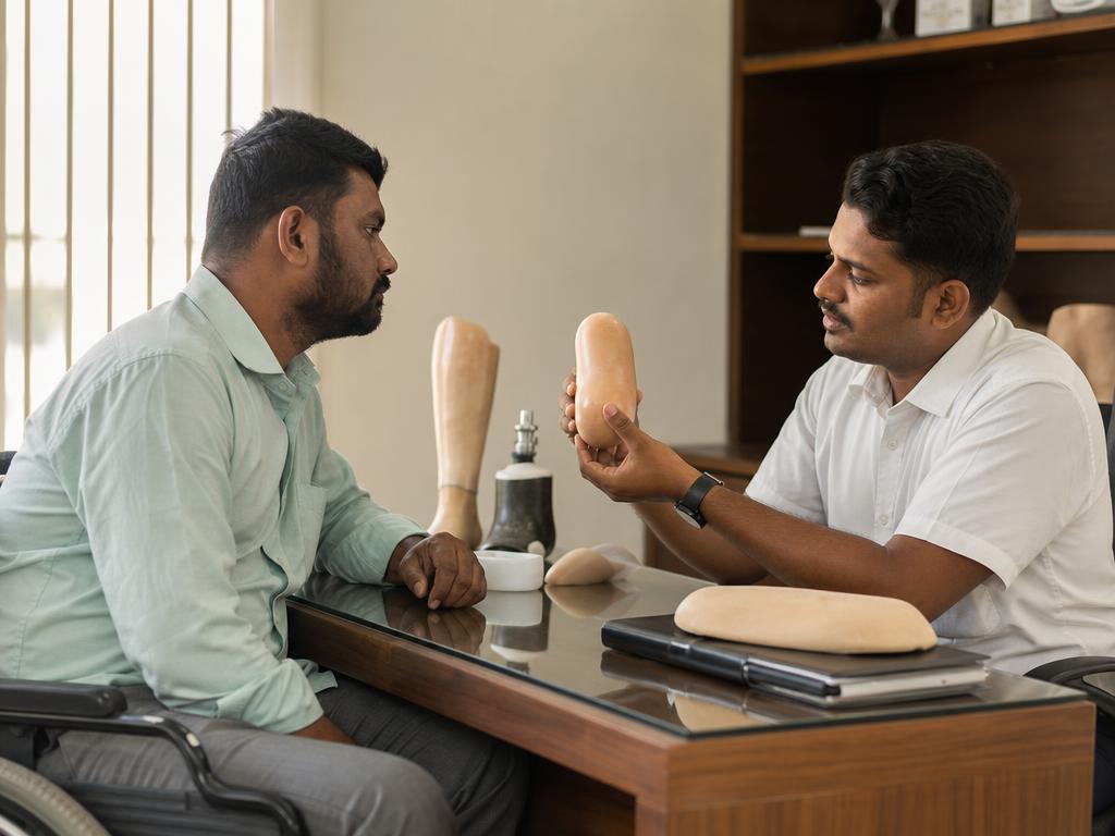 Consultation about cosmetic silicone prostheses with a patient