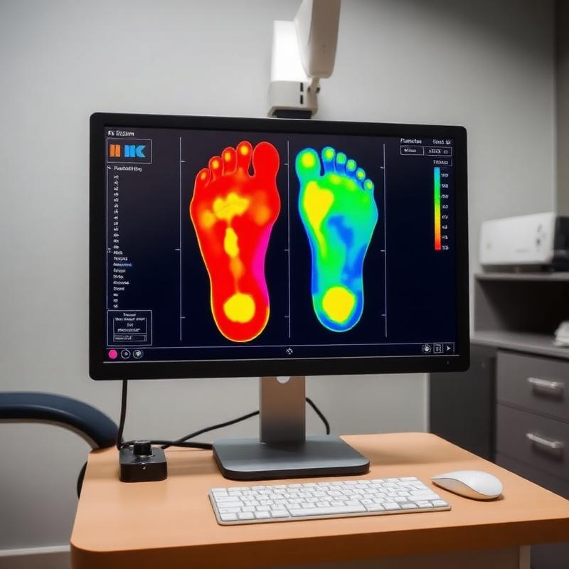 Digital footscan system showing pressure heatmap