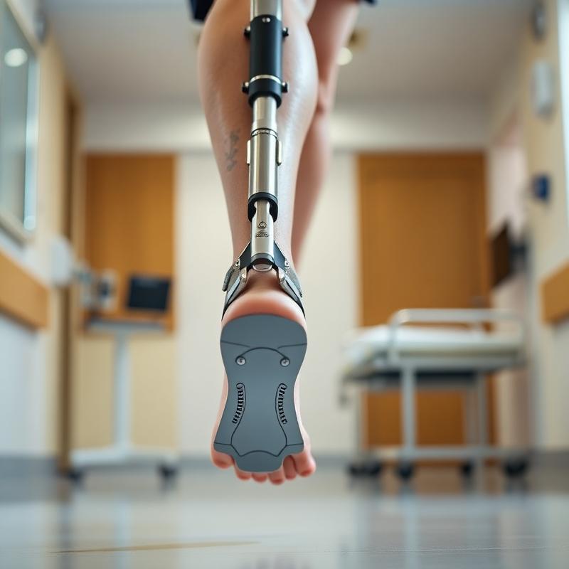 Below-knee prosthesis with running blade foot