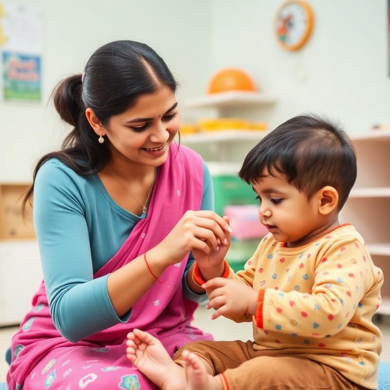 Occupational therapy session with fine motor skills practice