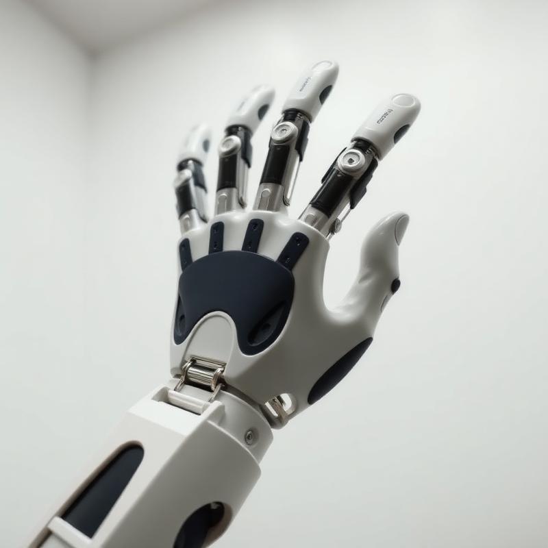 Myoelectric prosthetic hand close-up